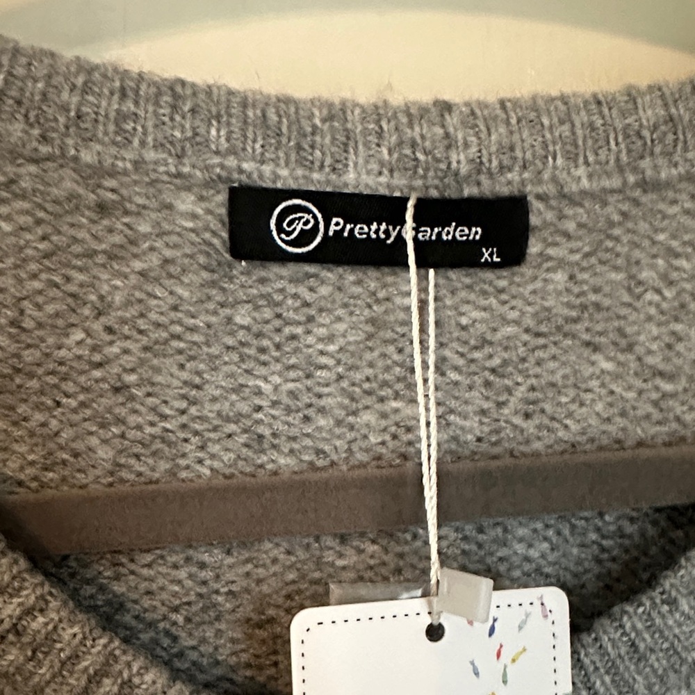 Pretty Garden Classic Gray Cardigan Size XL NWT - Picture 3 of 7